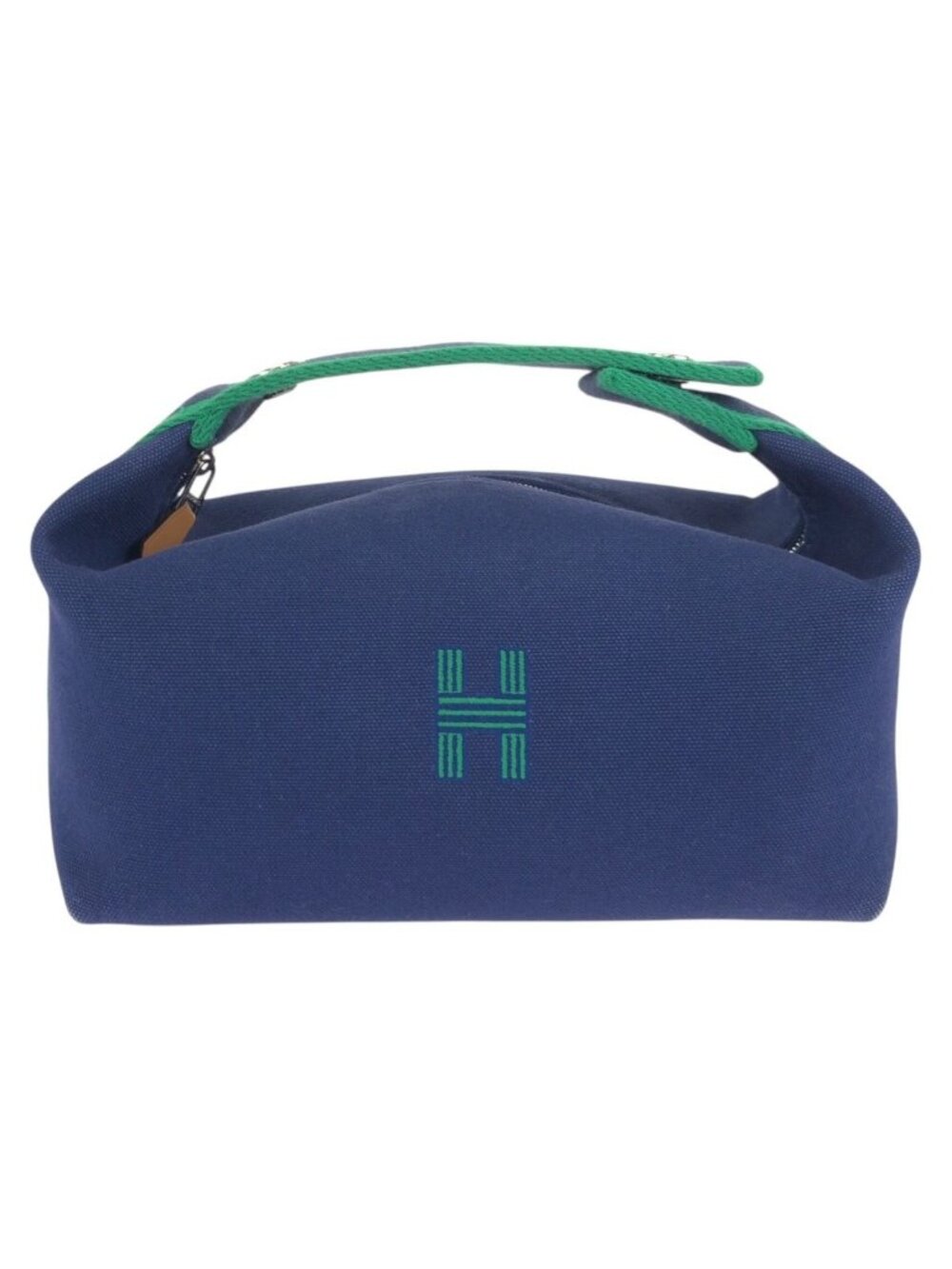 Hermes Bride-A-Brac PM Marine Blue Green Toile H Handbag Pouch Makeup